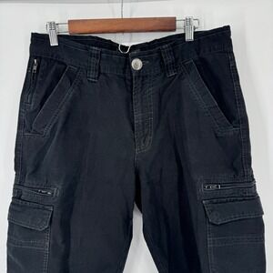 Guess Mens 34 Black Cargo Shorts Casual Summer Baggie Y2K 12"